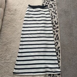 Striped Maxi Skirt - Black & White